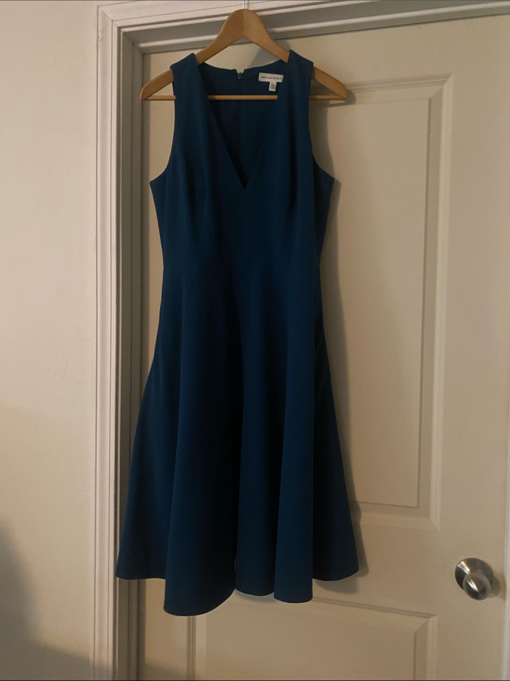 Dress the Population Catalina Deep Teal Sleeveless V-Neck Fit & Flare Dress